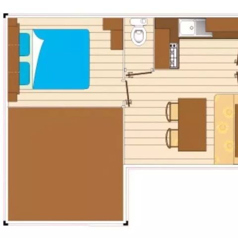 Mobilheim 6 Personen - 3 Zimmer für 6 Personen + TV