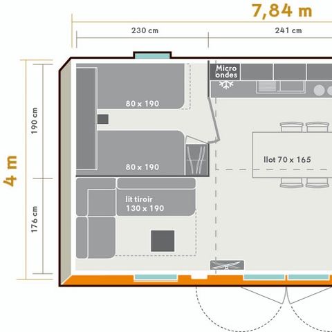 Mobilheim 4 Personen - Confort+ 2Zi 4p