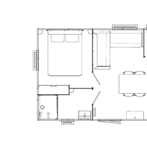 Mobilheim 4 Personen - Cosy Home Flower 29m² (2 Schlafräume - 4 Pers.) + TV + LV