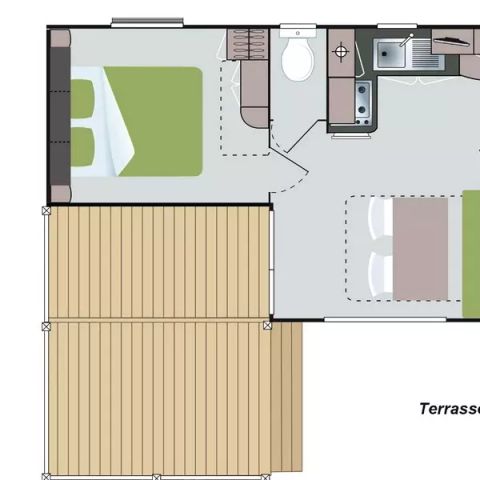 Mobilheim 6 Personen - Komfort 3 Zimmer 6 Personen Côté Camping