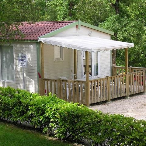 Mobilheim 6 Personen - 4/6 Komfort mit Terrasse + Klimaanlage + TV 40m²