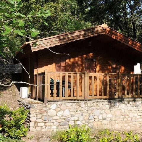 Chalet 2 Personen - Holz mit Terrasse + Klimaanlage +TV 20m2