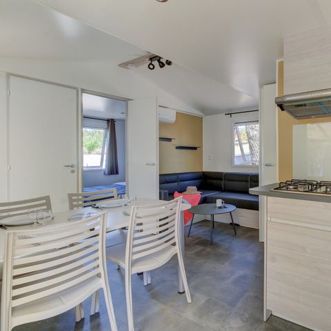 Mobilheim 6 Personen - Comfort | 3 Zi. | 6 Pers. | Erhöhte Terrasse | Clim.