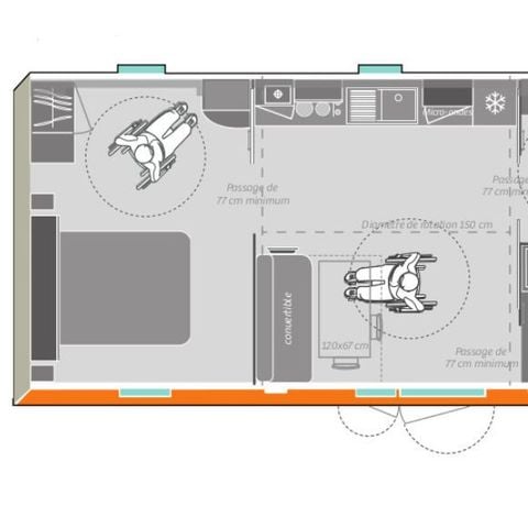 Mobilheim 6 Personen - Evasion 6 Personen 2 Zimmer PMR 30m²