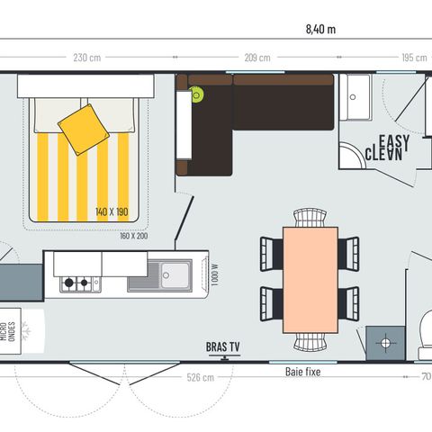 Mobilheim 6 Personen - Riviera 3Ch 6P