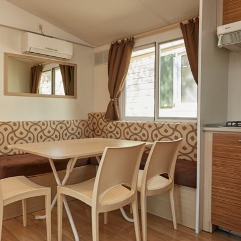 Mobilheim 4 Personen - Classic XL | 2 Schlafz. | 4 Pers. | Hochterrasse | 2 Bäder | Klimaanlage | TV