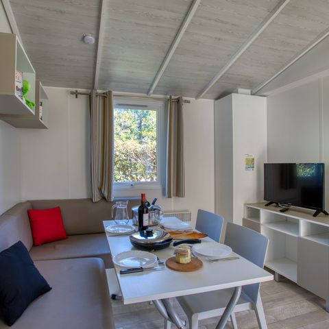 Mobilheim 4 Personen - Sarcelle Confort 29m² (2 Zimmer) - überdachte Terrasse + TV