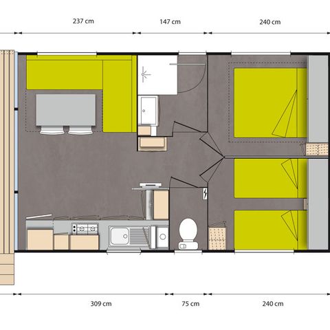 Mobilheim 4 Personen - Komfort