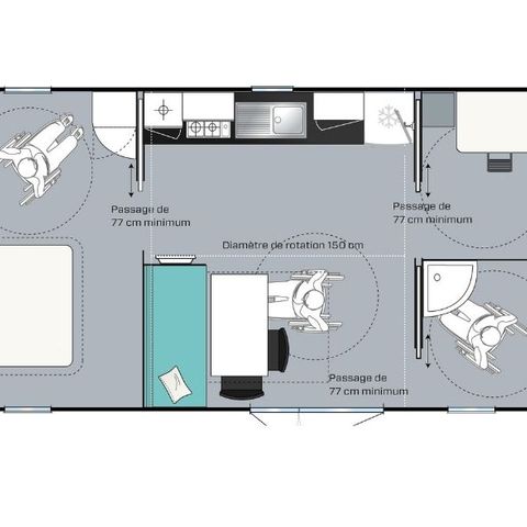 Mobilheim 4 Personen - Cocoon 4 Personen 2 Zimmer PMR 30m²