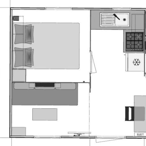 Mobilheim 4 Personen - Cocoon 4 Personen 1 Zimmer 18m²