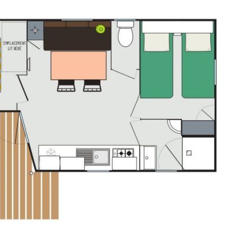 Mobilheim 5 Personen - Evasion 5 Personen 2 Zimmer 23m²