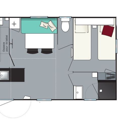 Mobilheim 6 Personen - EVASION - 2 Schlafzimmer - TV