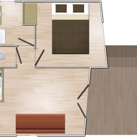 Chalet 2 Personen - Komfort 20 m² (1 Zimmer)