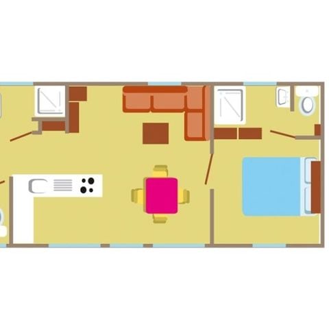 Mobilheim 6 Personen - Confort+ 6 Personen 3 Schlafzimmer 2 Bäder 40m²