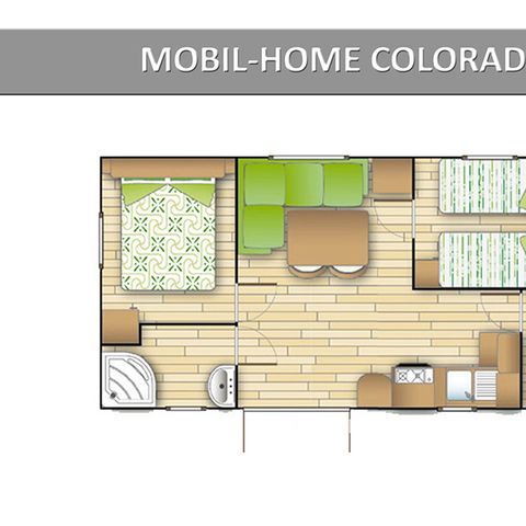 Mobilheim 6 Personen - 4/6 Plätze 2 Schlafzimmer (Clim TV)