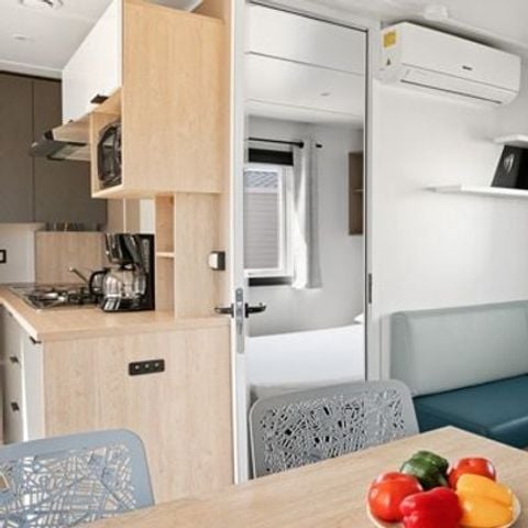 Mobilheim 6 Personen - Premium | 3 Schlafz. | 6 Pers. | Terrasse Lounge | Klimaanlage | TV