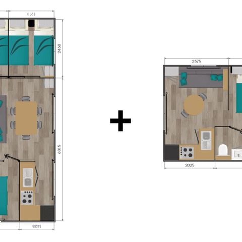 Mobilheim 8 Personen - Lodge Sunêlia Luxe 4 Zi.