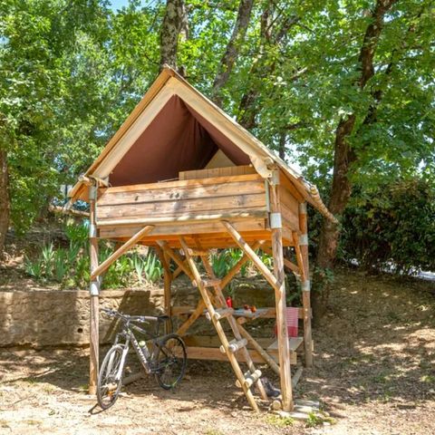 Zelt 2 Personen - Hütte 2 Kleeblätter- 1 Schlafzimmer - Elektrizität