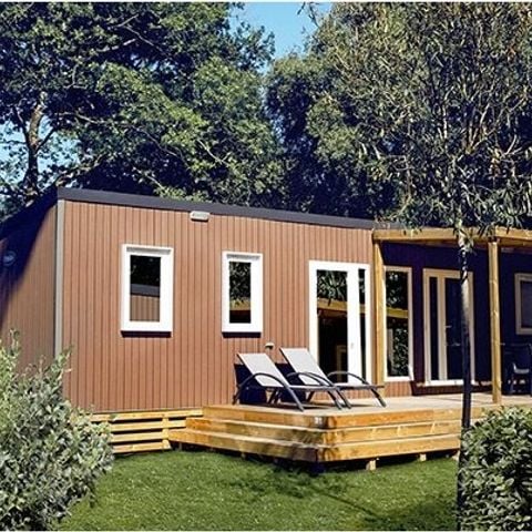 Mobilheim 4 Personen - Ultimate | 2 Zi. | 4 Pers. | Einfache Terrasse | 2 Bad | Klimaanlage | TV