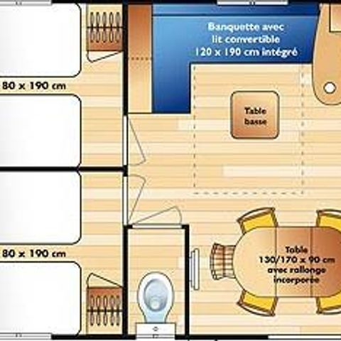 Mobilheim 6 Personen - Cordélia Standard von 32 m² (3 Zimmer - 6 Personen)