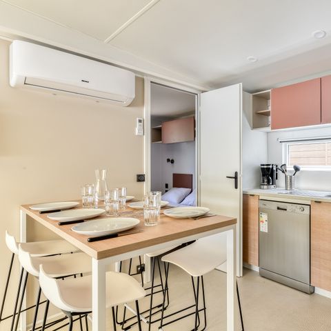 Mobilheim 6 Personen - Premium | 3 Zi. | 6 Pers. | Erhöhte Terrasse | Klima.