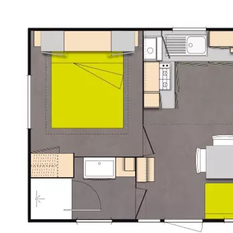 Mobilheim 6 Personen - Mobil Home 4 Zimmer 6 Personen + TV