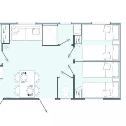 Mobilheim 6 Personen - Mobil Home 4 Zimmer 6 Personen Klimatisiert + TV