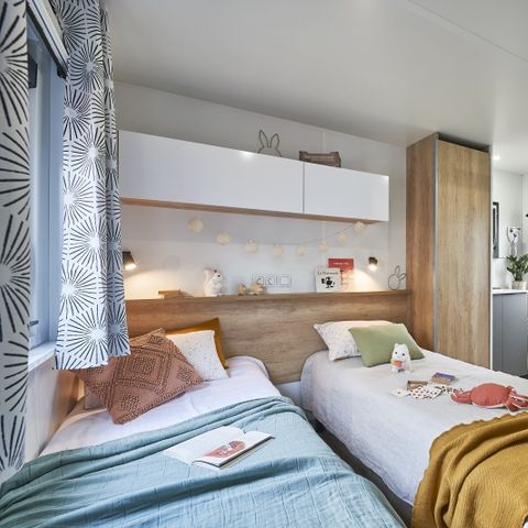 Mobilheim 4 Personen - Premium 2 Schlafzimmer 32m² - 2 Bäder + TV