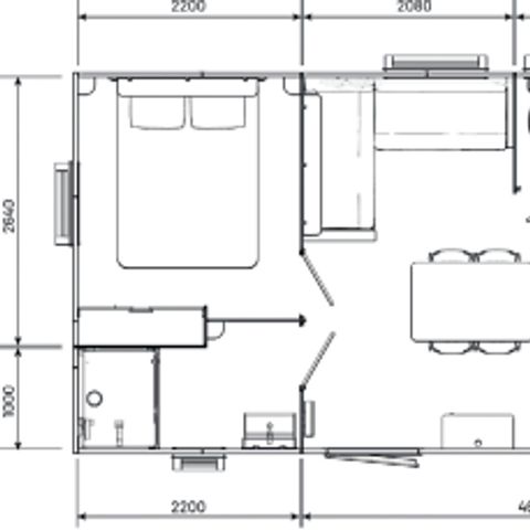 Mobilheim 4 Personen - Premium 30m² - 2 Zimmer + privates Spa