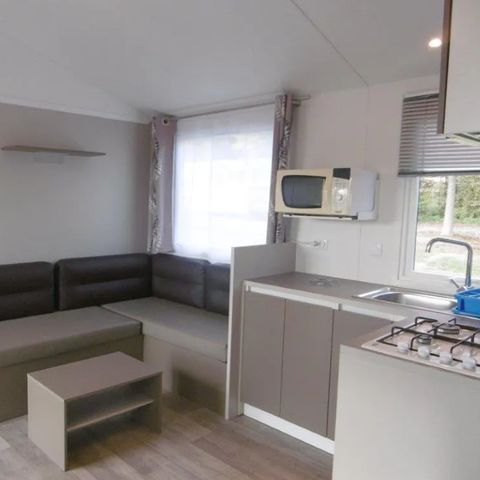 Mobilheim 6 Personen - Komfort 35m² - 3 Zimmer + halboffene Terrasse + TV