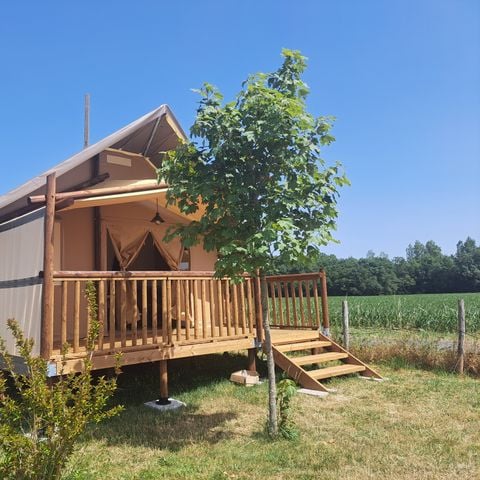 SafariZelt 4 Personen - Lodge Toilé Confort 25m² (2 Zimmer) - mit Sanitäranlagen - überdachte Terrasse