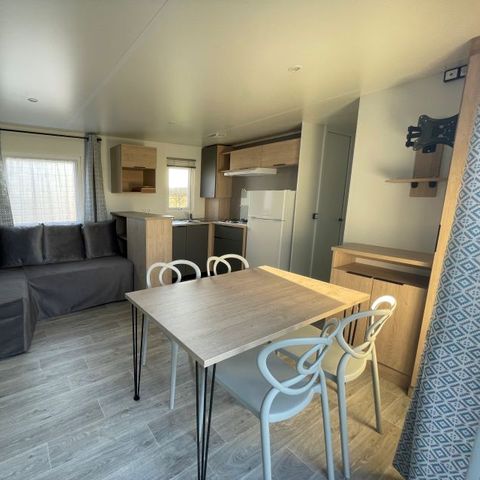 Mobilheim 6 Personen - Komfort 35M2 (3Sch-6Pers) + überdachte Terrasse