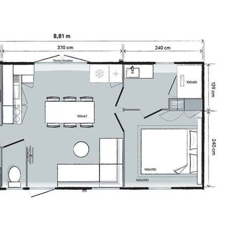 Mobilheim 6 Personen - Komfort Premium 3 Zimmer