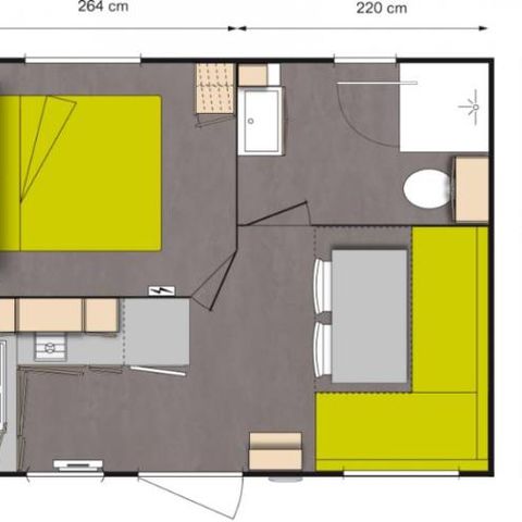 Mobilheim 2 Personen - 17,8 m² Standard (1 Zimmer)