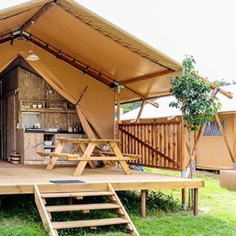 SafariZelt 6 Personen - Safari Lodge Zelt | 3 Schlafz. | 6 Pers. | 1 Bad | Klimaanlage