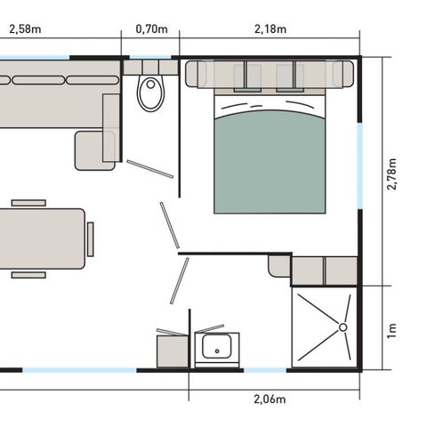 Mobilheim 4 Personen - PRIVILEGE 2 ZIMMER 4 PERS