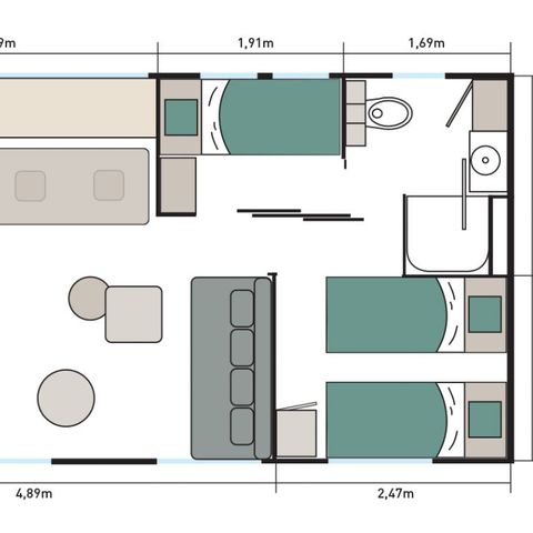 Mobilheim 6 Personen - TAOS LUXE Jacuzzi 3 CH 6 Pers.