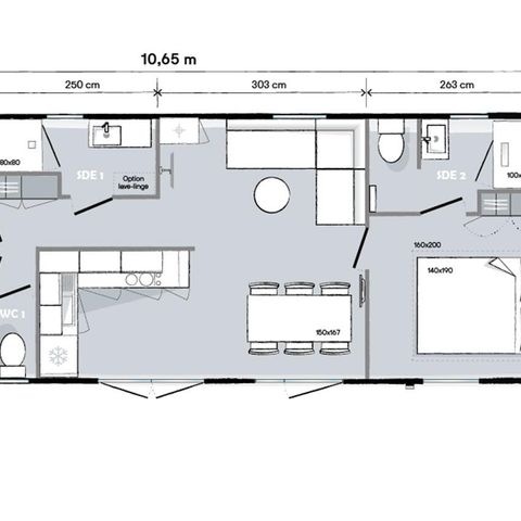 Mobilheim 6 Personen - 3 Zimmer