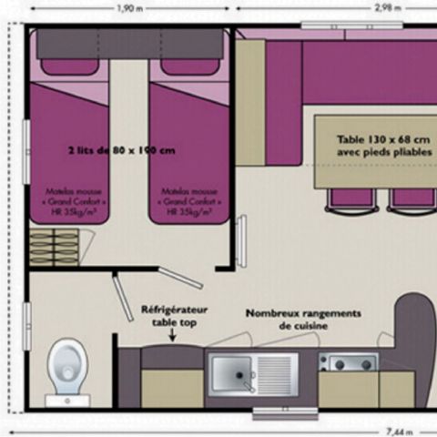 Mobilheim 4 Personen - MH2 CONFORT+ 27m2