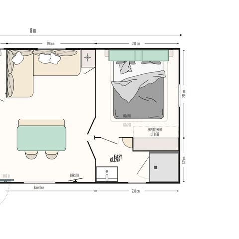 Mobilheim 4 Personen - Prestige Luxe - 32 m²