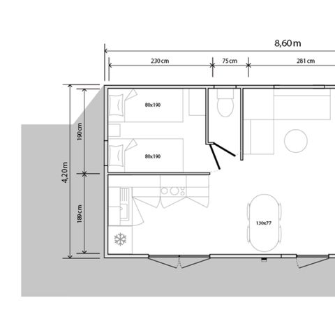 Mobilheim 4 Personen - Sunêlia Luxe 2 Schlafzimmer - 1 Bad - 31.6m²