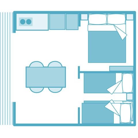 Zelt 5 Personen - Eco Lodge 2 Zimmer - ohne Sanitäranlagen