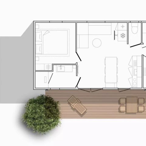 Mobilheim 6 Personen - Sunelia Luxe 33m² 3 Schlafzimmer - Klimatisiert