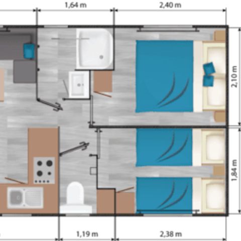 Mobilheim 4 Personen - Komfort + 2 CH 4 Pers.