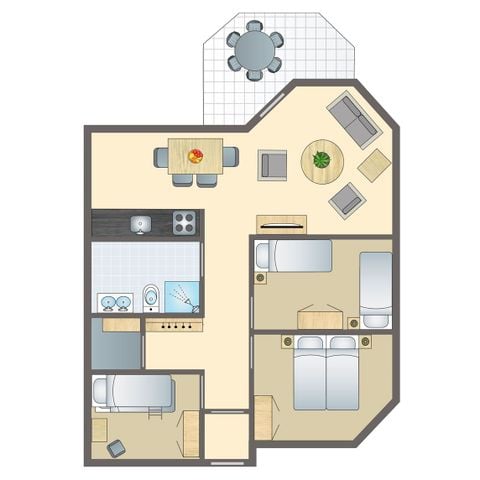 Apartement 6 Personen - 4-6D1