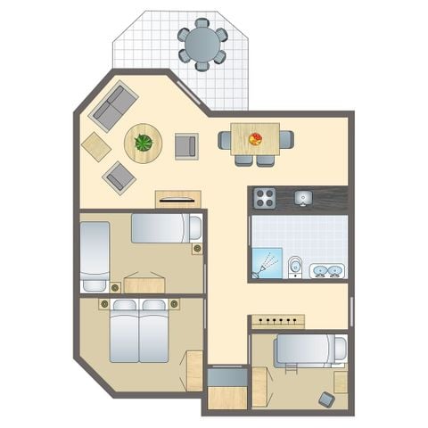 Apartement 6 Personen - 6CD-Hundehütte