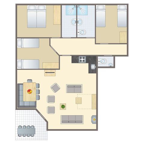 Apartement 8 Personen - 8-Personen-Ferienwohnung