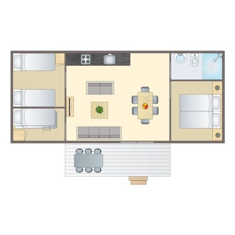 Mobilheim 6 Personen - 6MH2 4+2