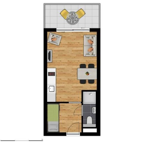 Apartement 5 Personen - Wesentlich | Schlafbereich - Schlafsofa (max. 2 Erwachsene)