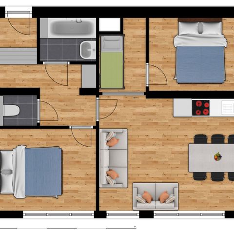 Apartement 7 Personen - Komfort | 2 Schlafzimmer - Schlafbereich